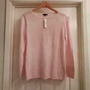 NWT J.Crew 100% linen oversized sweater,  pink, XS